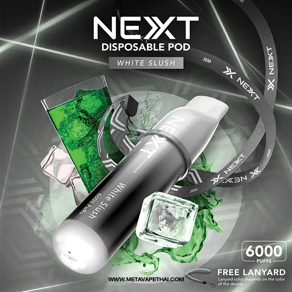 next disposable 6000 puffs pod white slush